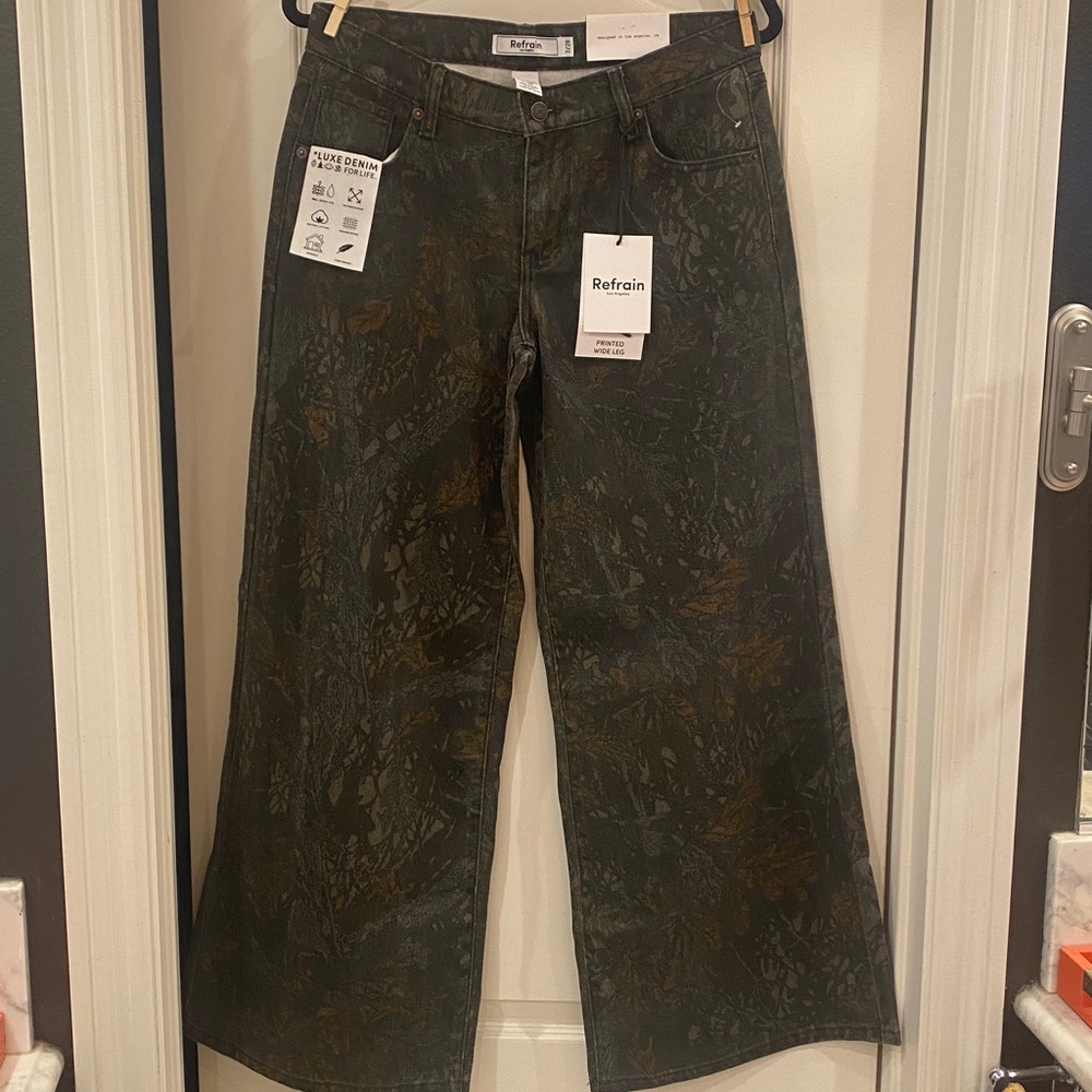 Refrain Camouflage Wide-Leg Women Jeans NWT - Picture 5 of 10